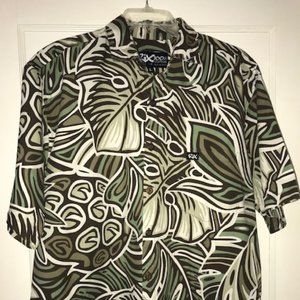 Rix Button Down Hawaiian Aloha Shirt Large